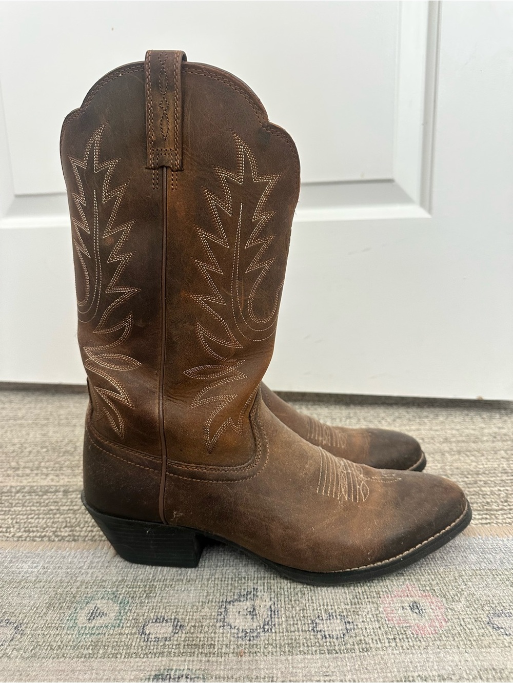 Ariat Brown Leather Western Cowboy Boots - Women’s Classic Pull-On *Wide Calf*